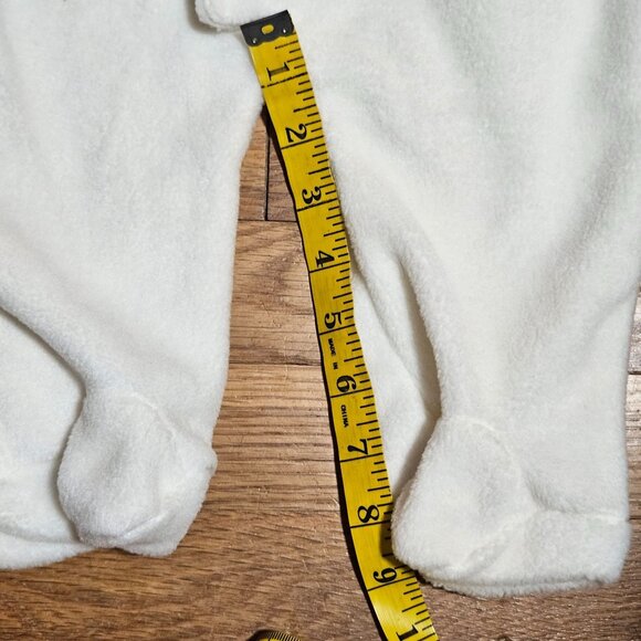 NWT Baby Mon Petit fleece button front hooded off white one piece outfit S 6-9M - Picture 11 of 11